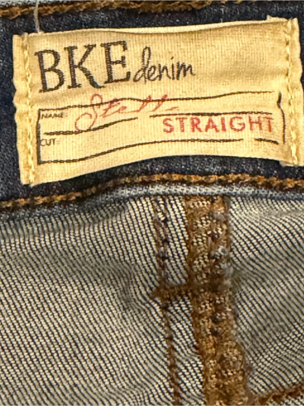 BKE Stella Low Rise Slim Straight Women’s Blue Dark Wash Stretch Jeans Size 27